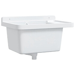 vidaXL Lavabo pour montage murale blanc 50x35x24 cm résine