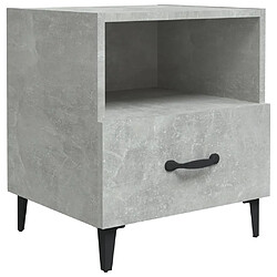 vidaXL Table de chevet Gris béton Bois d'ingénierie