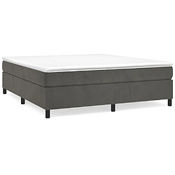 vidaXL Sommier à lattes de lit et matelas Gris foncé 200x200cm Velours