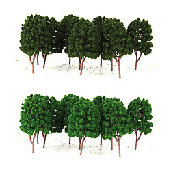 Arbre de paysage vert arbre modèle 10pcs Arbre Modèle en Plastique Paysage de Modélisme Ferroviaire Echelle 1/100 Vert