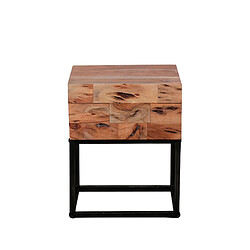 BELONG Wulik - Table de chevet en Acacia - Avec 1 tiroir