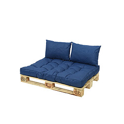 JARDIéco Ensemble coussin d'extérieur palette bleu - Jardideco