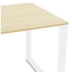 Paris Prix Bureau d'Angle Design Abigano 170cm Naturel & Blanc pas cher