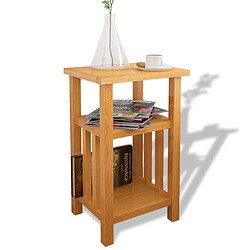 Maison Chic Table d'appoint | Table Basse avec étagère à revues Chêne massif 27x35x55 cm -GKD87745