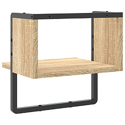 vidaXL Étagère murale avec barre chêne sonoma 30x25x30 cm pas cher