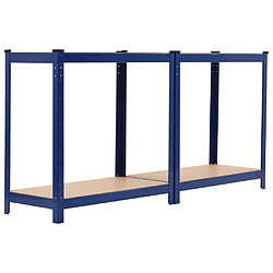 Acheter vidaXL Étagères de rangement 2 pcs Bleu 80x40x160 cm Acier et MDF