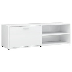 Maison Chic Meuble TV scandinave - Banc TV pour salon Blanc brillant 120x34x37 cm Aggloméré -MN89569