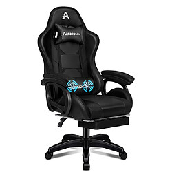 ALFORDSON Chaise Gaming avec Chaise Bureau de Massage Lombaire à 2 Points Noir 