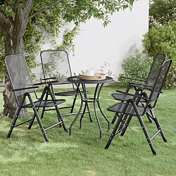 Maison Chic Lot de 4 Chaises pliables de jardin - Fauteuil d'extérieur Maille métallique Anthracite -MN84766