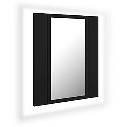 vidaXL Armoire à miroir de salle de bain LED Noir 40x12x45cm Acrylique