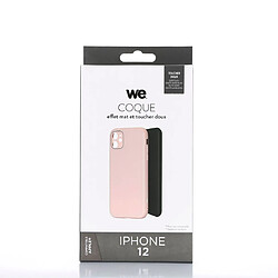 Avis WE Coque de protection GLASS APPLE IPHONE 12 Rose poudré: Effet vernis contour mat anti-chocs anti-rayures - rigide