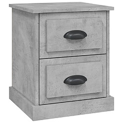 Maison Chic Table de chevet,Table de Nuit,Meuble de Rangement gris béton 39x39x47,5 cm bois d'ingénierie