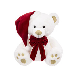 Peluche ours Bonnet 48 cm Blanc - FEERIC CHRISTMAS 