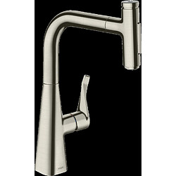 Hansgrohe Mitigeur de cuisine avec douchette extractible 2 jets aspect acier inox - 73822800 