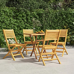 Maison Chic Lot de 4 Chaises de jardin,Fauteuil d'extérieur pliantes 47x62x90 cm bois massif teck -MN67178