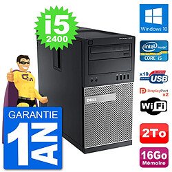 PC Tour Dell 7010 Intel Core i5-2400 RAM 16Go Disque Dur 2To Windows 10 Wifi · Occasion 