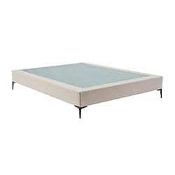 Vente-Unique Sommier déco tapissier 140 x 190 cm déhoussable - Beige - ISANI de YSMÉE