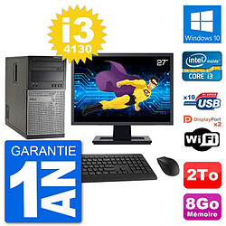 PC Tour Dell 7020 Ecran 27" Intel i3-4130 RAM 8Go Disque 2To Windows 10 Wifi · Occasion 