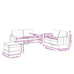 vidaXL Ensemble de canapés 3 pcs avec coussins Gris Similicuir pas cher