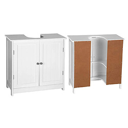 Helloshop26 Meuble de salle de bain sous-vasque 60 × 30 × 60 cm en bois blanc 19_0001063