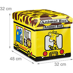 Helloshop26 Coffre à jouets synthétique boîte couvercle tabouret pouf enfant pliable jaune 13_0000781_6 