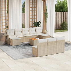 Maison Chic Salon de jardin 11 pcs avec coussins, Ensemble Tables et chaises d'extérieur beige résine tressée -GKD202387