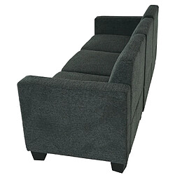 Mendler Canapé modulaire 3 places Couch Lyon, tissu/textile ~ gris anthracite pas cher