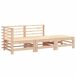 vidaXL Salon de jardin 3 pcs bois massif de pin