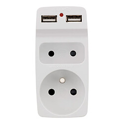 Zenitech Biplite 6A + 16A avec 2 chargeurs USB -Blanc