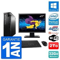 PC Lenovo M93p SFF Ecran 27" Intel G3220 RAM 32Go Disque Dur 2To Windows 10 Wifi - Occasion