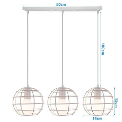 Acheter STOEX Retro Lampe Suspension Vintage, E27 Lustre Plafonniers Industrielle 3 Luminaire Cage forme Balle Rond - Blanc