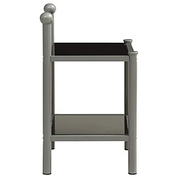 Avis Maison Chic Table de chevet,Table de Nuit,Meuble de Rangement Gris et noir 45x34,5x60,5 cm Métal et verre