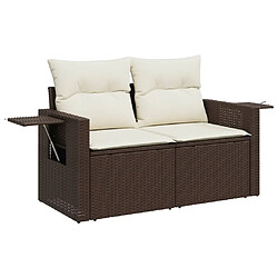 Acheter vidaXL Salon de jardin avec coussins 5 pcs marron résine tressée