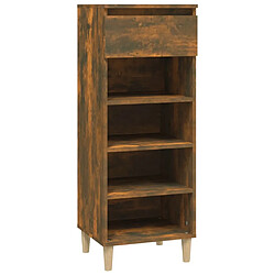 vidaXL Armoire à chaussures Chêne fumé 40x36x105 cm Bois d'ingénierie