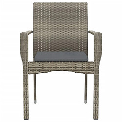 Maison Chic Lot de 2 Chaises de jardin,Fauteuil d'extérieur avec coussins Résine tressée Gris -MN20615 pas cher