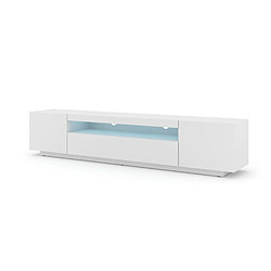 FURNLUX Table de télévision AURA LED 200x37x42 Blanc