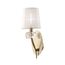 Avis Luminaire Center Applique murale Loewe avec interrupteur 1 Ampoule E14, laiton antique avec Abat jour crème