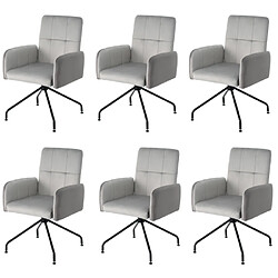 ComfortXL Ensemble De 6 Chaises Fauteuil En Velours Assorti, Gris