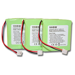 Vhbw Pack avantageux: 3x Batterie NI-MH 600mAh 2.4V pour MEDION MD81877 / MD82877 / MD82771 etc. Remplace 5M702BMX / GP0827 / GP0845 