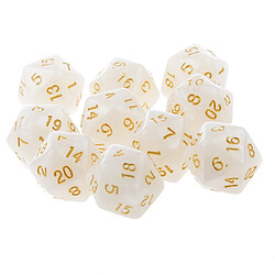 10pcs Vingt Faces De Dés D20 Jouer D & D Jeux Rpg Parti Dices Blanc