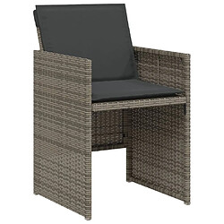 Acheter Maison Chic Ensemble de bistro 3 pcs avec coussins,Table + chaises + coussins de jardin gris résine tressée -GKD256051