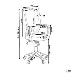 Beliani Chaise de bureau couleur bleu foncé réglable en hauteur RELIEF