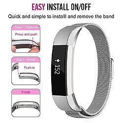 Wewoo Bracelet pour montre connectée Dragonne magnétique en acier inoxydable FITBIT AltaTaille petite130-170mm violet