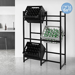 Rayonnage pour caisses de boissons 6 caisses 91x31x116,5 cm Anthracite en métal ML-Design