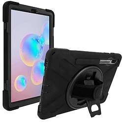 Avizar Coque Galaxy Tab S6 10.5 Hybride Poignée Rotative Béquille Support Noir