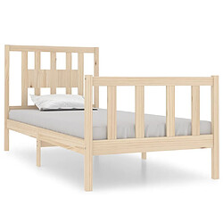 Maison Chic Lit Moderne Chambre - Cadre/structure de lit pour adulte bois massif 75x190 cm petit simple -MN54081