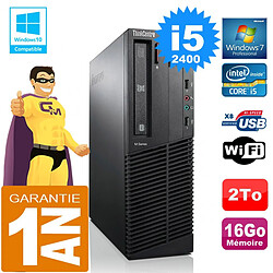 PC Lenovo M92p SFF Core I5-2400 Ram 16Go Disque 2 To Graveur DVD Wifi W7 · Occasion 