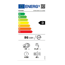 Lave-vaisselle 60cm 15c 44db intégrable avec bandeau - EEM69300IX - ELECTROLUX