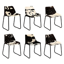 Decoshop26 Lot de 6 chaises de salle à manger cuisine en cuir véritable de chèvre CDS022107 