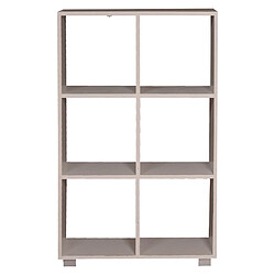 Alter Bibliothèque avec 6 compartiments ouverts, Étagère pour livres et documents, Bibliothèque de rangement de bureau, Made in Italy, 60x24xh99 cm, couleur chêne blanchi